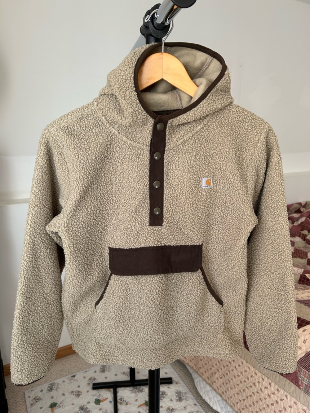 Carhartt Sherpa Fleece Half Snap Hoodie Pullover Jacket